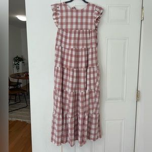 English Factory Gingham Maxi Dress